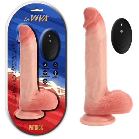 La Viva Patrick Remote Control Rechargeable Realistic Dong - Vibrating Dildos