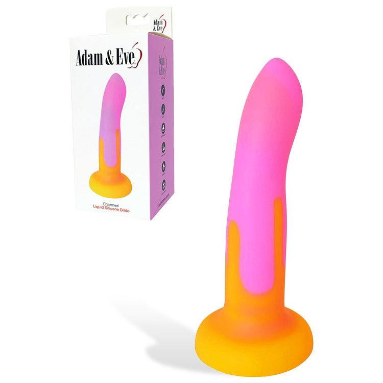 Adam & Eve CHARMED Non Realistic Dildo Pink/Yellow - Non-Realistic Dildos