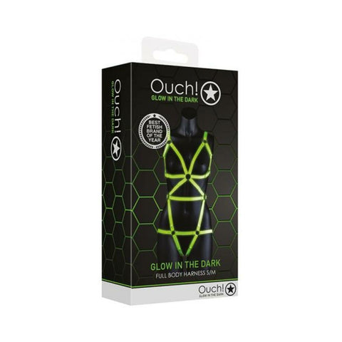 Shots Toys Glow in the Dark Full Body Harness - Cuffs And Restraints