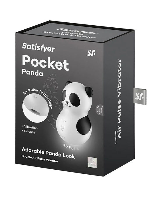 Satisfyer Pocket Panda USB Rechargeable Air Pulse Massager Black - Clit Ticklers and Pulsators