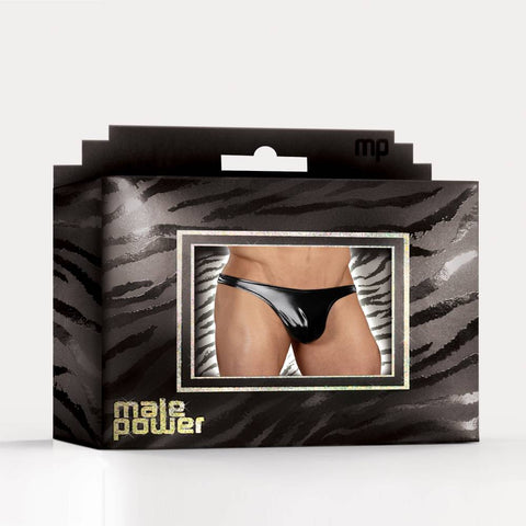 Male Power Classic Stretchy Mens Thong Black - Mens Briefs And Boxers