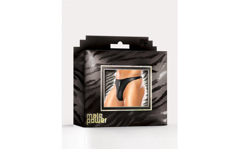 Male Power Zipper Stretchy Mens Thong Black - Mens Briefs And Boxers