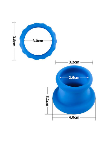 Lovetoy Pinnacle Pro Twin Flex Stretchy Cock and Balls Rings Blue - Ball and Cock Toys