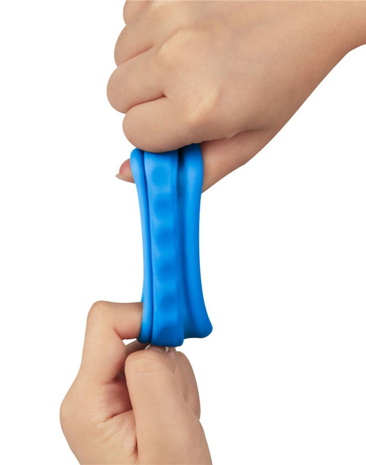 Lovetoy Pinnacle Pro Twin Flex Stretchy Cock and Balls Rings Blue Ball and Cock Toys