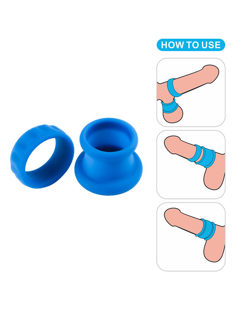 Lovetoy Pinnacle Pro Twin Flex Stretchy Cock and Balls Rings Blue Ball and Cock Toys