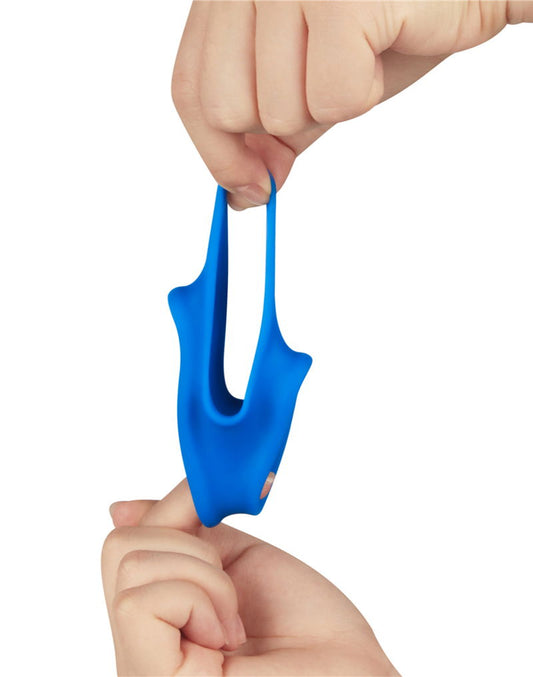 Lovetoy Pinnacle Pro Trio Grip Enhancer Mens Cock and Balls Ring Blue Ball and Cock Toys