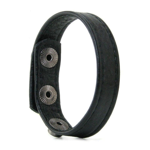 Hell's Couture Three-Snap Buckle Leather Cock Ring - Unmatched Pleasure - Cock Rings