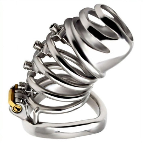Bolted Chastity Cage With Spikes - Male Chastity