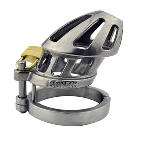 BON4M Stainless Steel Locking Cock Cage Chastity - Male Chastity