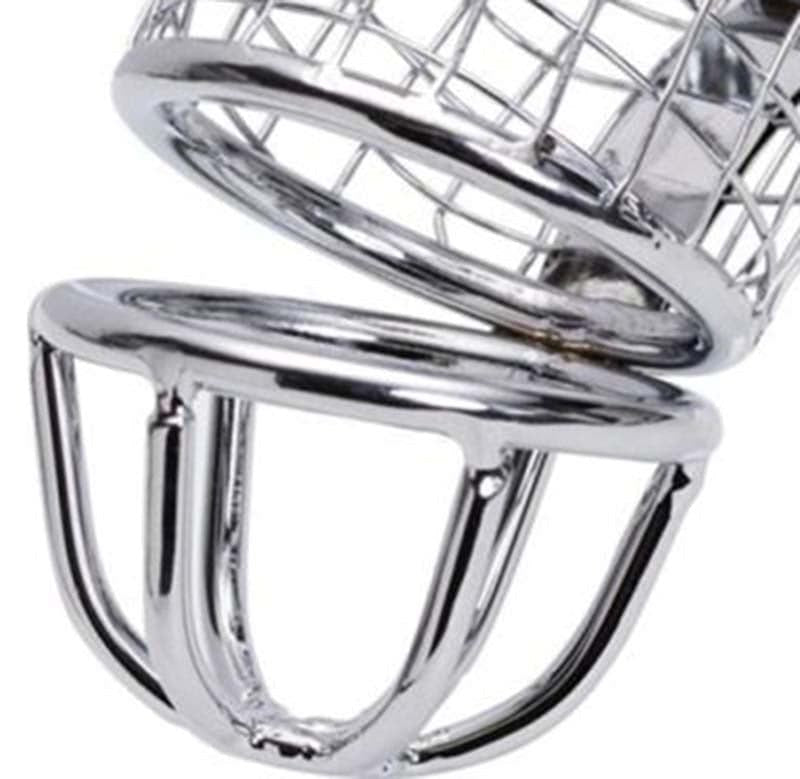 Caged Dragon Male Chastity Device Silver Male Chastity