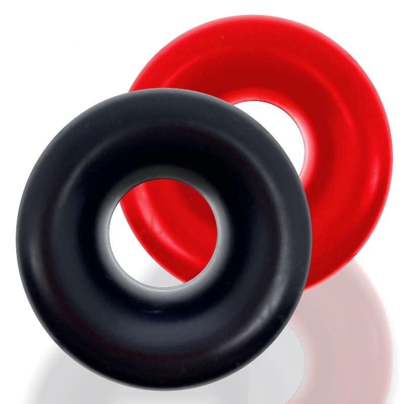 Clone 2-Pack Stacking-Stretch Ballstretchers Red/Black Ball and Cock Toys