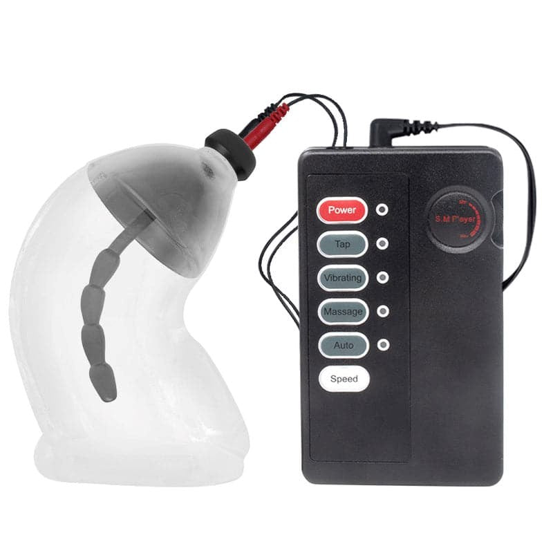 Cock Cage With Electric Shock Penis Plug Male Chastity