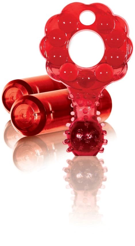 Crossbones Mighty Marble Double Bullet in Red Cock Rings