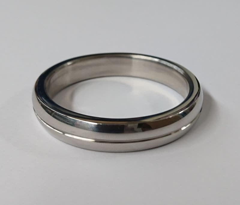 Donut Steel Cock Ring Grooved Cock Rings