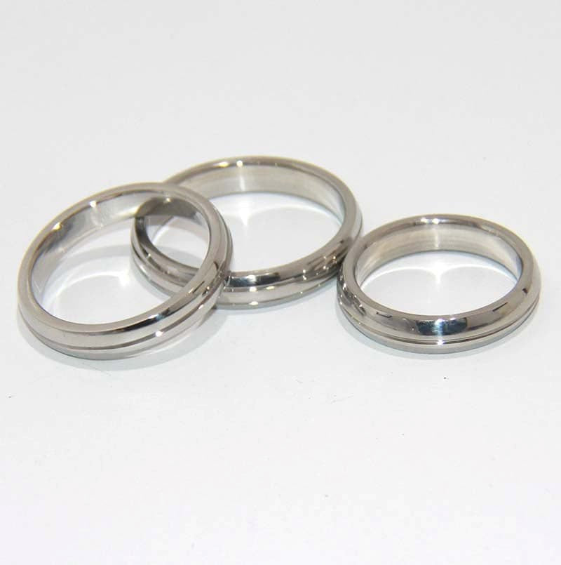 Donut Steel Cock Ring Grooved Cock Rings