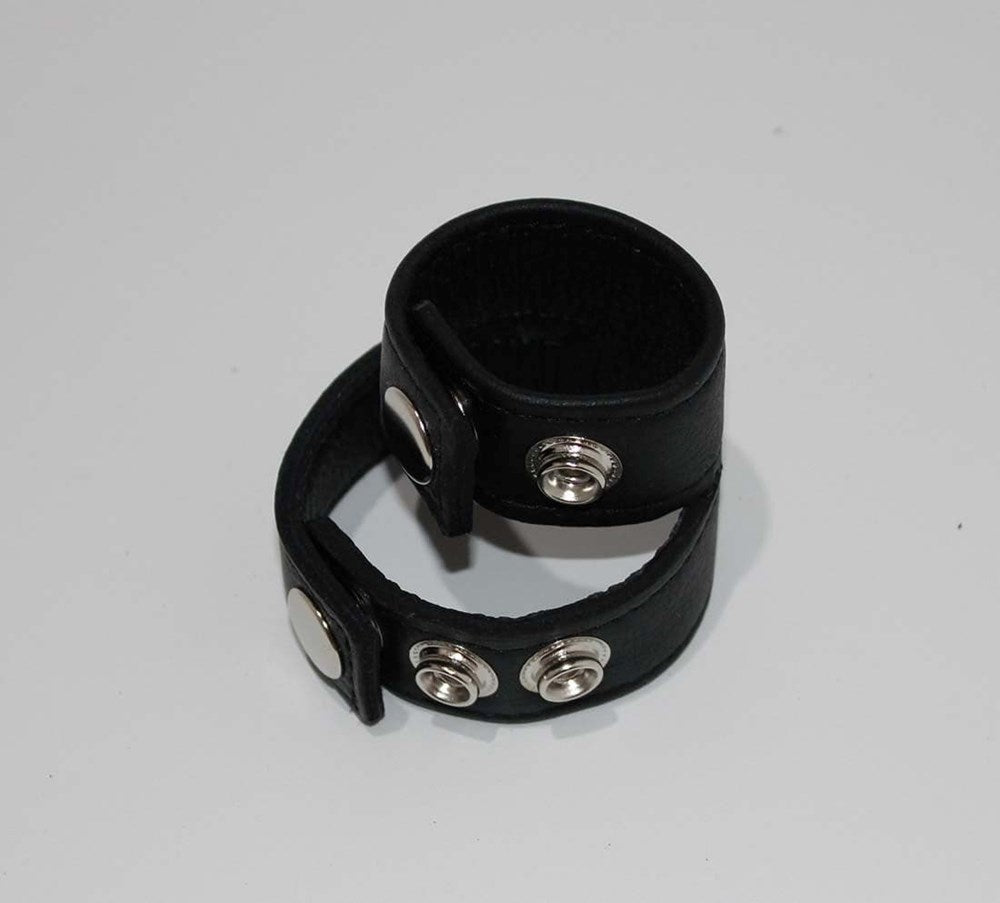 Double Strap Leather Cock Ring with Studs Cock Rings