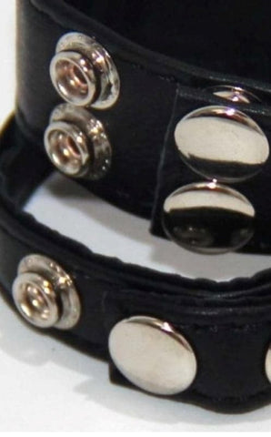Double Trouble BDSM Strap Cock Ring with Studs - Cock Rings