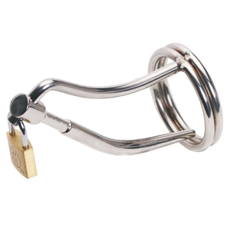 Dual Ringed Cock Trap Male Chastity Penis Plugs