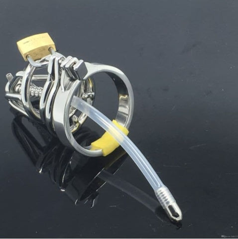 Dual Ringed Pisser Chastity Cage - Male Chastity