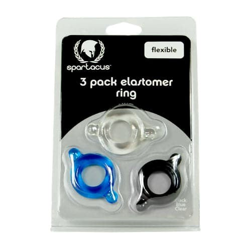 Elastomer Cock Ring 3 Pack - Set 2 Cock Rings