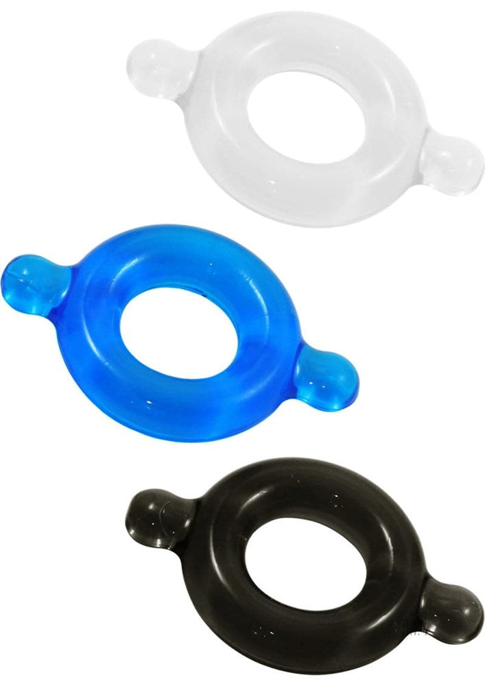 Elastomer Cock Ring 3 Pack - Set 2 Cock Rings