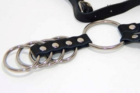 Gates of Hell Harness 3 Rings - Male Chastity