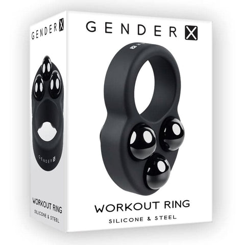 Gender X Silicone Workout Ring with Removable Weights - Stretchy Cock Rings