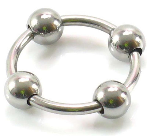 Glans Ring With 4 Balls - Ball and Cock Toys