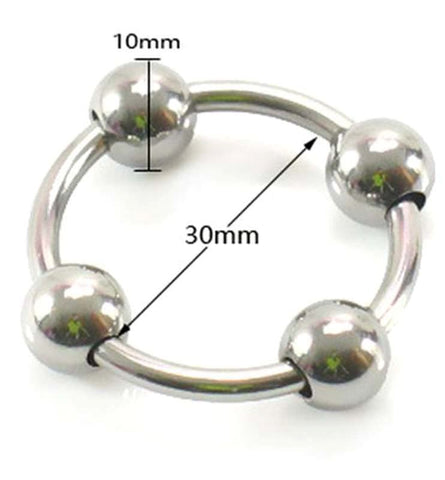 Glans Ring With 4 Balls - Ball and Cock Toys
