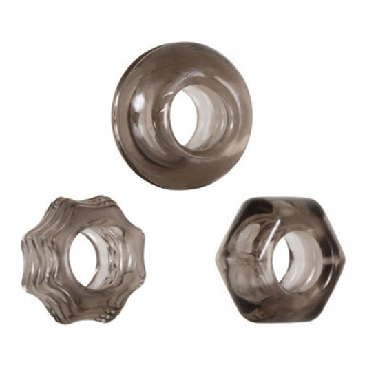 Zero Tolerance Triple Thick Cock Ring Set 3 Piece Smoke Cock Ring Sets