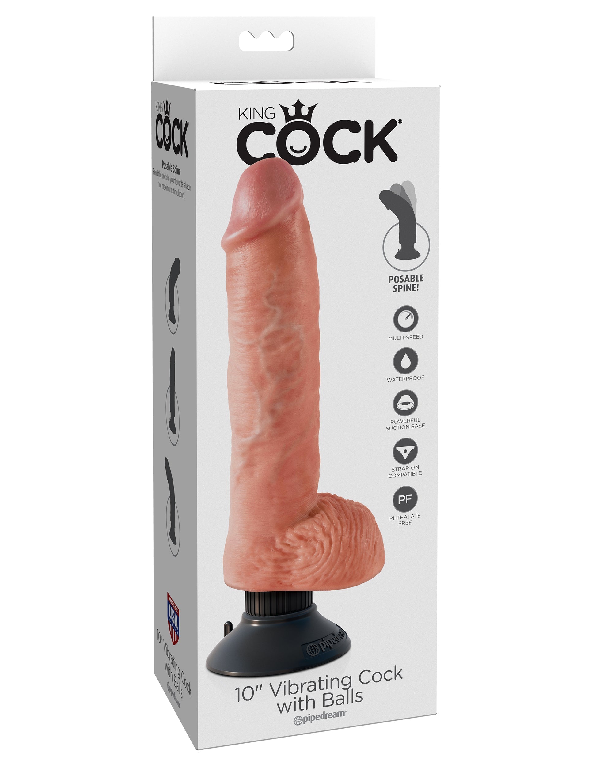 King Cock Vibrating Cock with Balls Flesh - Vibrating Dildos