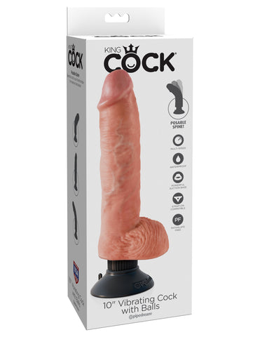King Cock Vibrating Cock with Balls Flesh - Vibrating Dildos