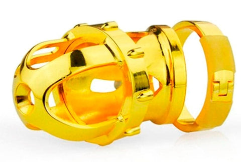Luxurious Gold-Plated Chastity Restraint by BDStyle - Male Chastity