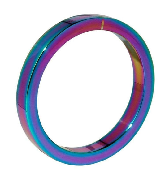 Heavy Duty Rainbow Metal Cock Ring 10mm - Cock Rings