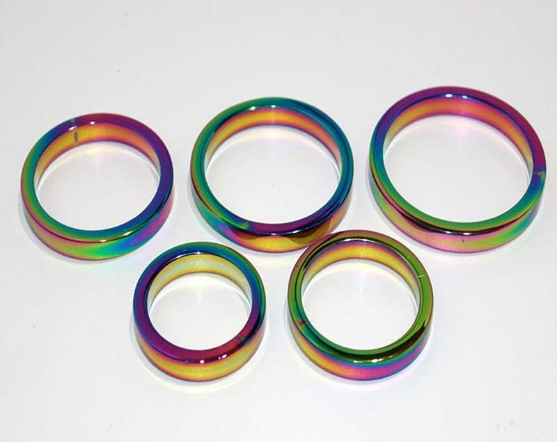 Heavy Duty Rainbow Metal Cock Ring 8mm Cock Rings