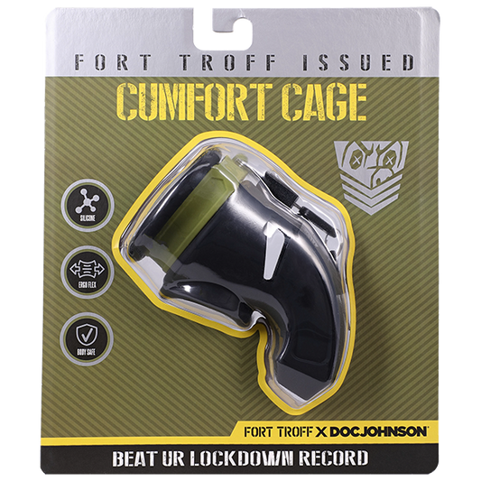 Doc Johnson Fort Troff CUMfort Mens Cock Cage Black - Male Chastity