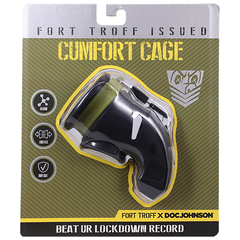 Doc Johnson Fort Troff CUMfort Mens Cock Cage Black - Male Chastity