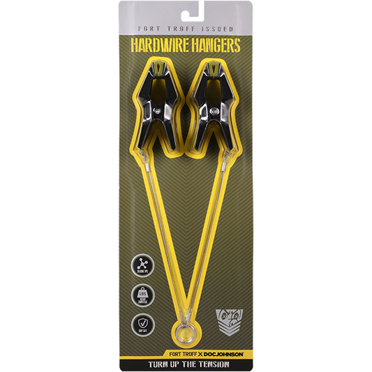 Doc Johnson Fort Troff Hardwire Hangers Nipple Clamps Black Nipple and Clit Clamps