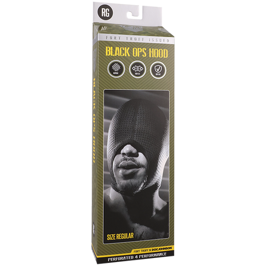 Doc Johnson Fort Troff Black Ops Bondage Hood - Bondage Hoods