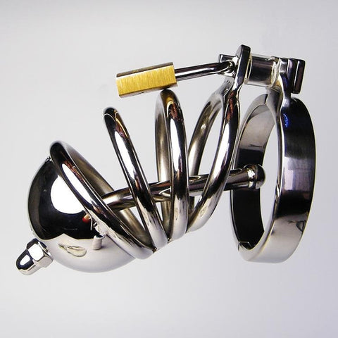 Jailed Penis Cage & Pisser Plug - Male Chastity