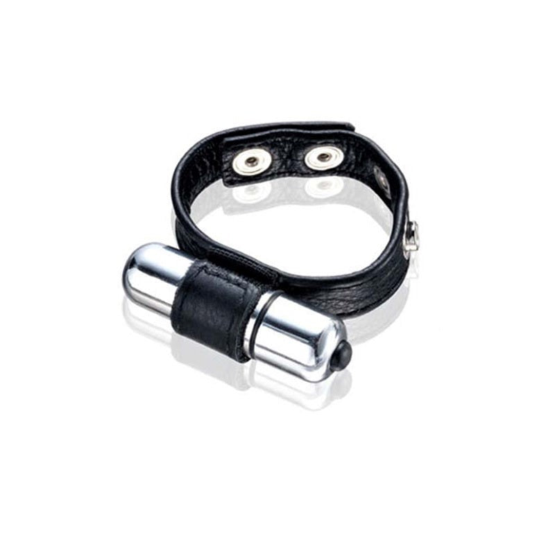 Leather Vibe Cock Ring Vibrating Cock Rings