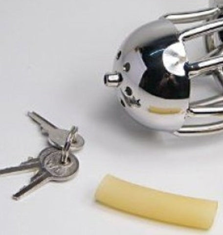 Man Essential Cock Cage with Penis Plug - Male Chastity