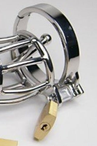 Man Essential Cock Cage with Penis Plug - Male Chastity
