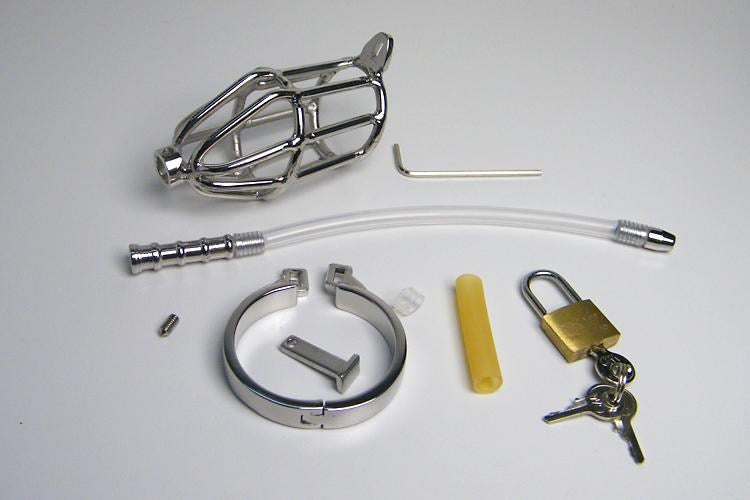 Micturate Cock Cage & Urethral Tube Male Chastity