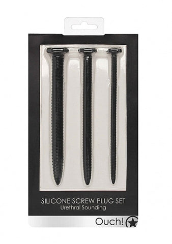 Ouch! Silicone Screw Plug Set - Penis Plugs