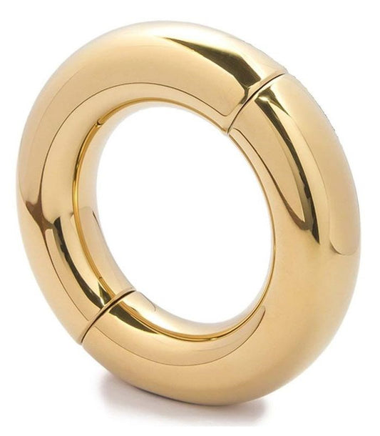 Oval Ball Metal Stretcher Gold - Ball and Cock Toys