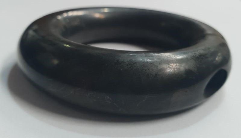 Oval Ball Stretcher Black Metal Cock Rings