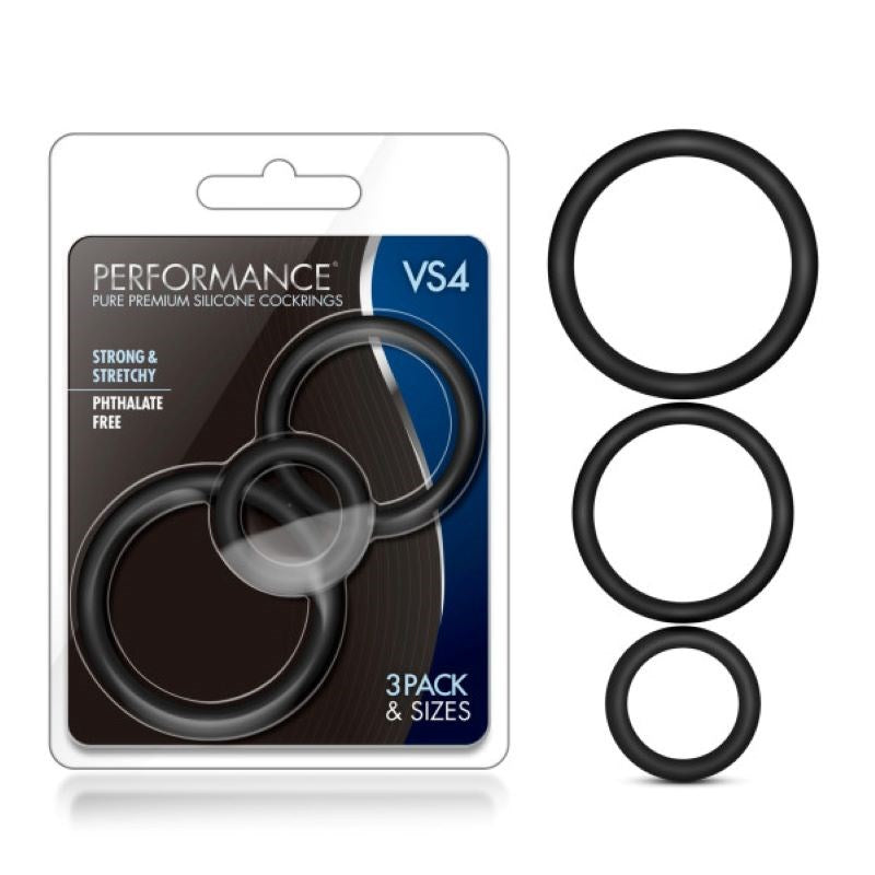 Performance Vs4 Silicone Cockring Set Cock Ring Sets