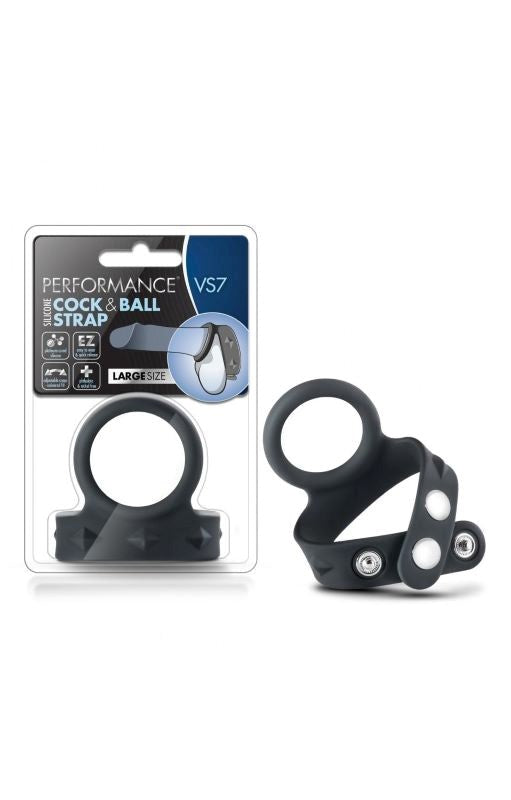 Blush Novelties Performance Vs7 Silicone Cock & Ball Strap - Cock Rings