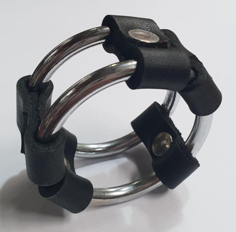 Plain Tube Steel Double Cock Ring Black Cock Rings